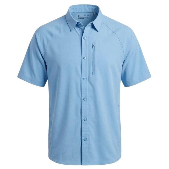 Under Armour Other - Under Armour Tide Chaser Fishing Shirt Blue XXL Short Sleeve Vented HeatGear